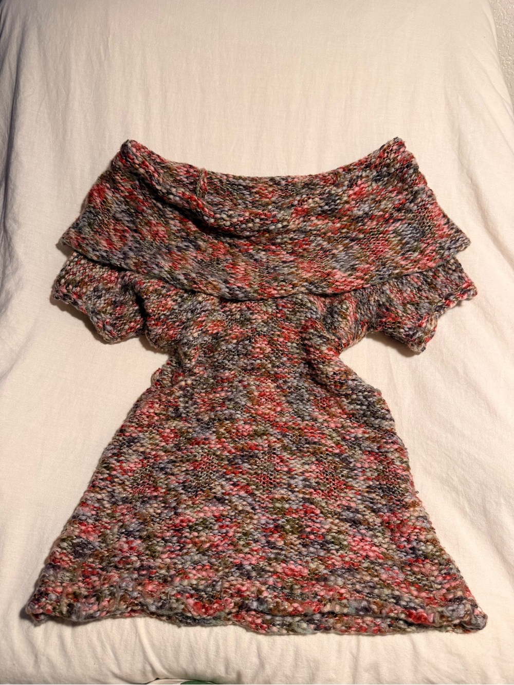 Decree Multicolor Off the Shoulder Knit Mini Dress